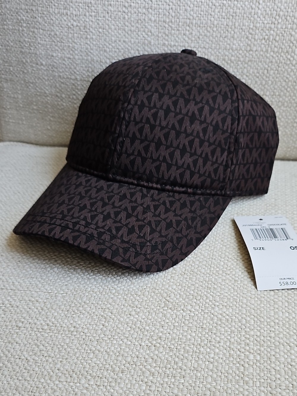 Michael Kors Brown MK Monogram Baseball Cap